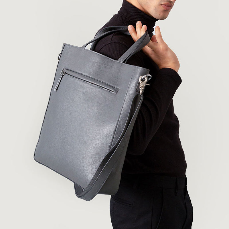 The Poet Leather Tote Black Bag