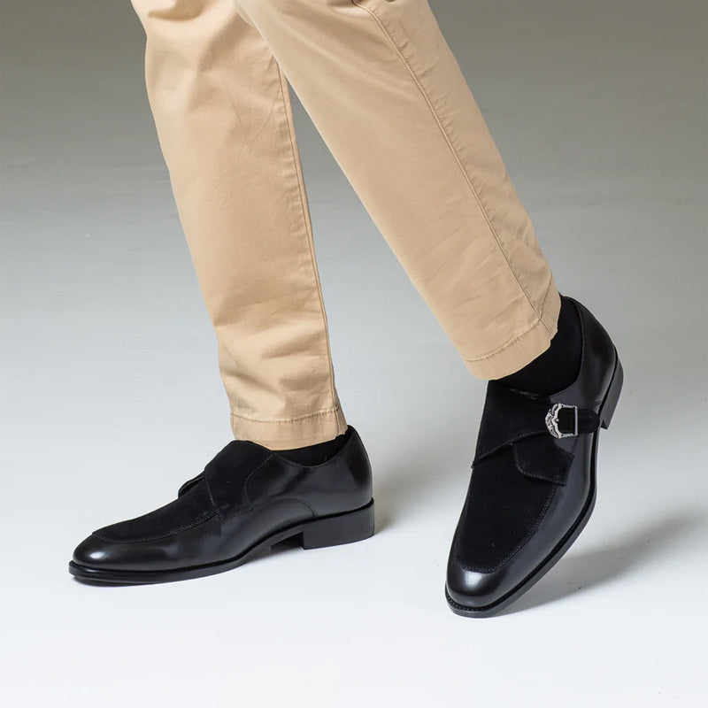Classic Upper Suede Leather Single MonkStraps Shoe