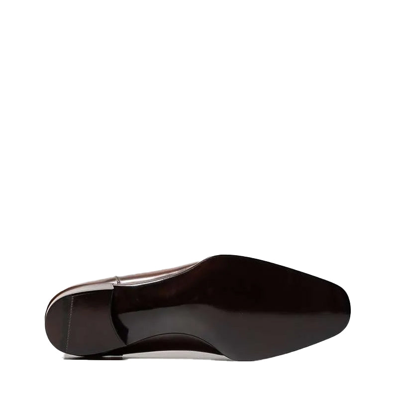 HandPainted Wholecut Split Toe Leather Oxford Black Shoe