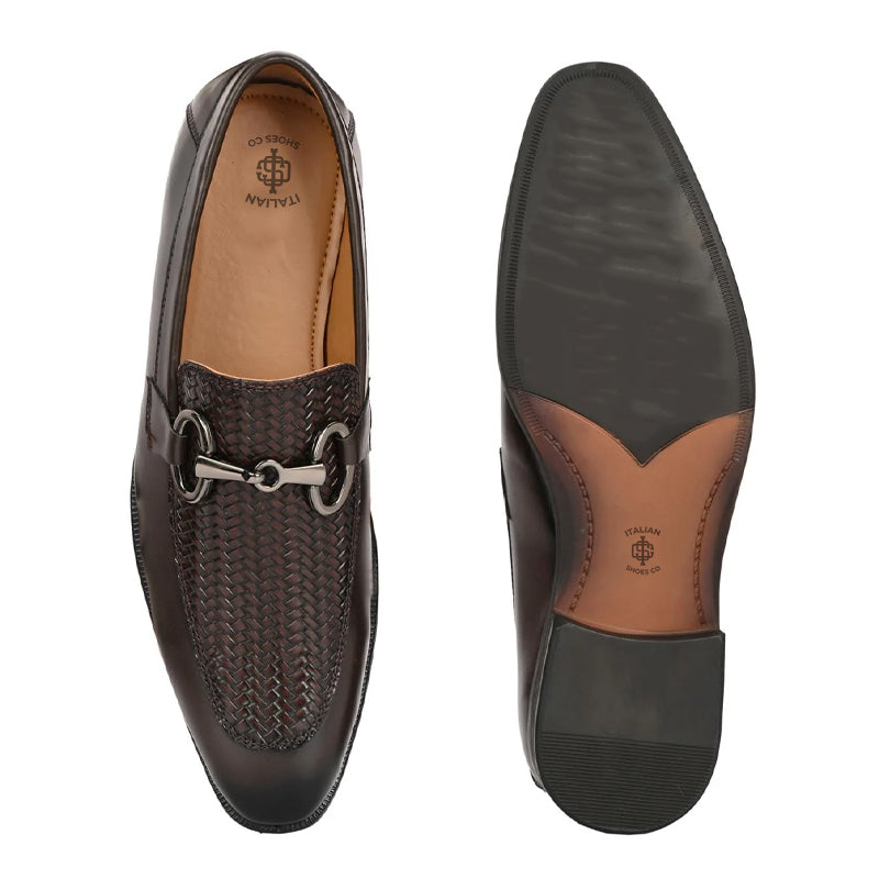 Classic Horsebit Leather Formal Buckled Brwon Loafer