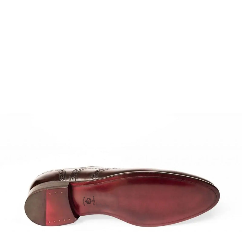 Wingtip Shiny Leather Oxford Tan Brown Shoe