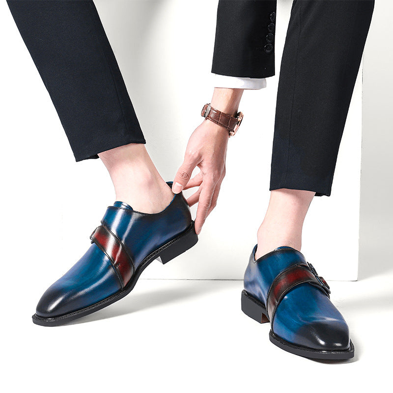 Men Double Buckle Monk Shoe