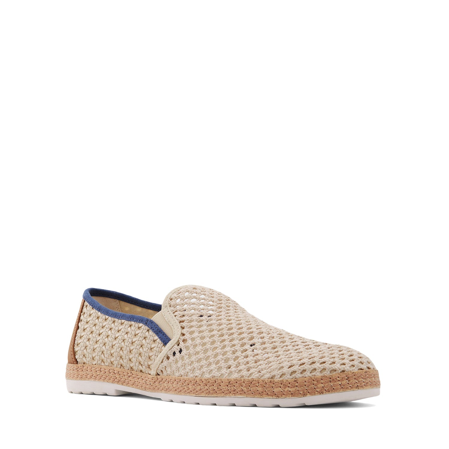 Beige Braided Thread Designer Loafers