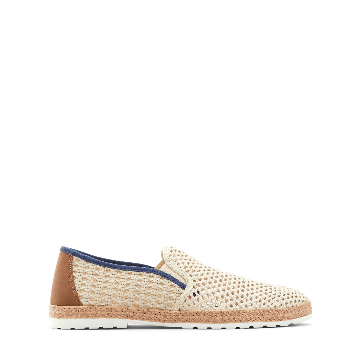 Beige Braided Thread Designer Loafers