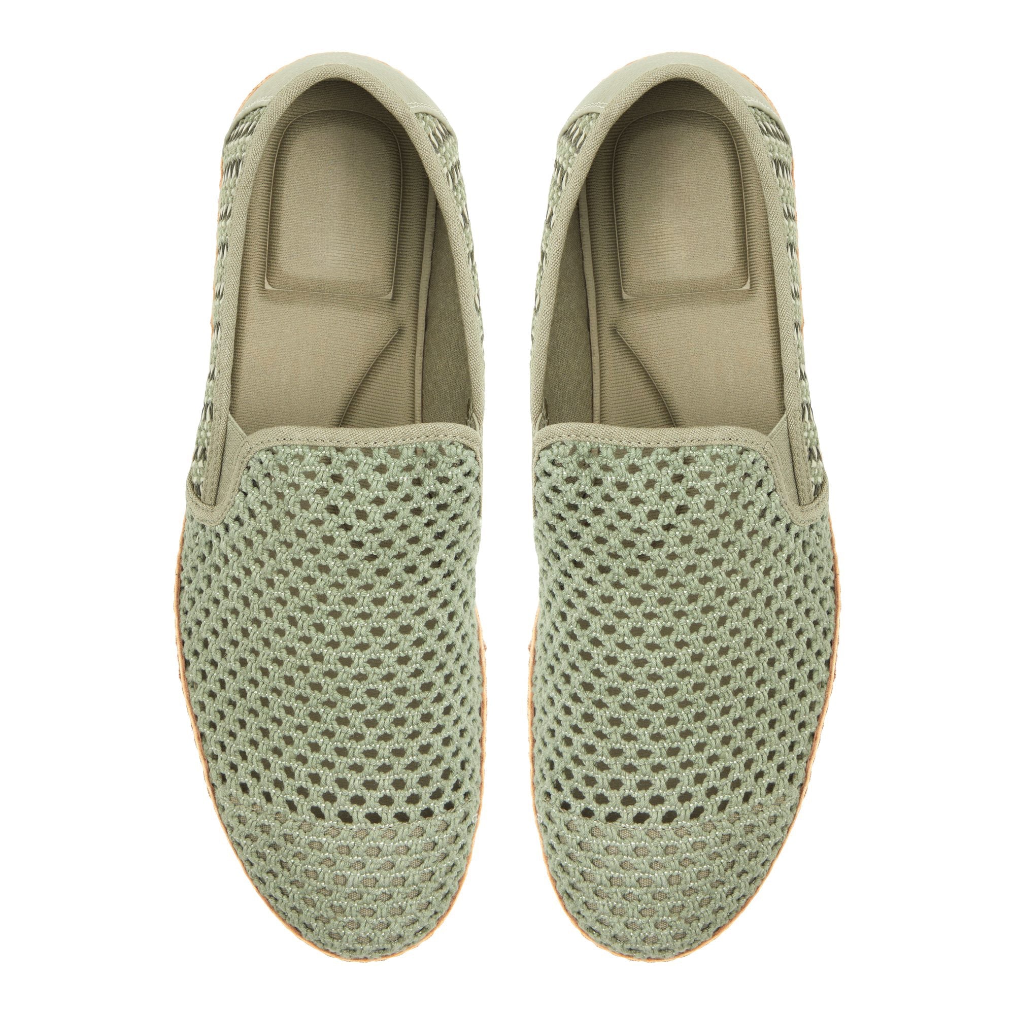 Green Braided Thread Designer Loafers