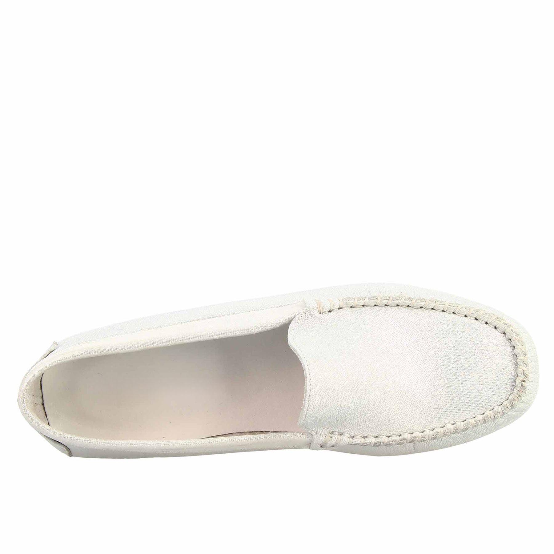 Silver Leather Women's Loafers