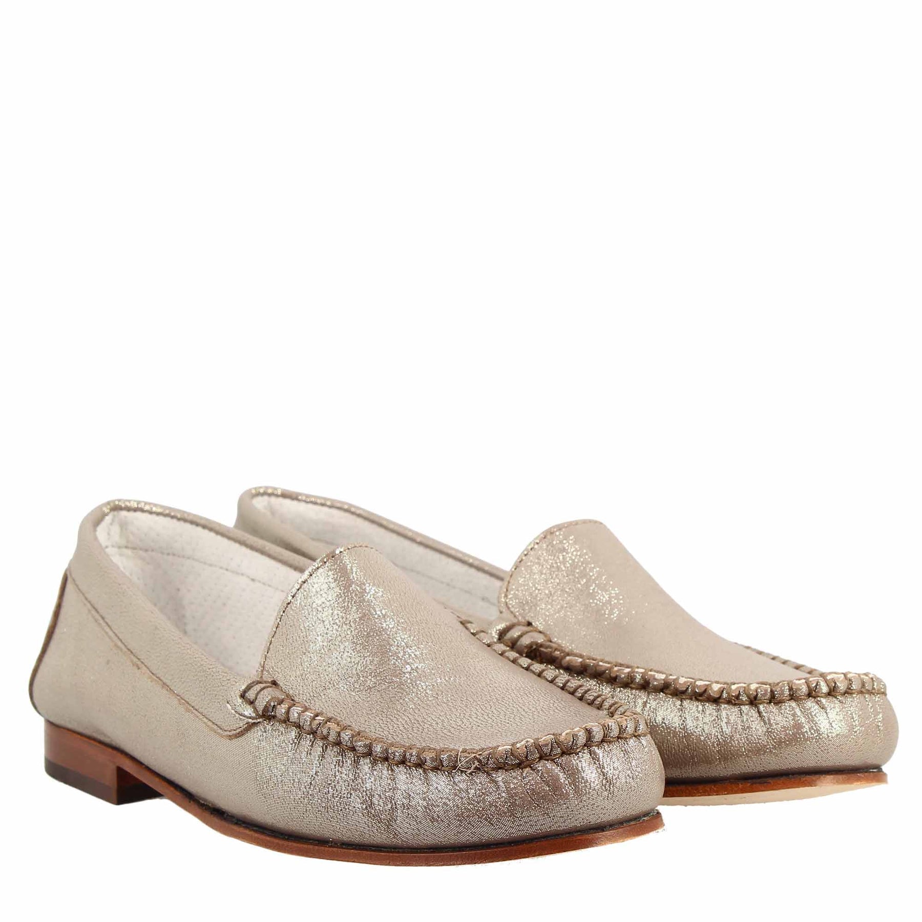 Platinum Leather Women's Loafers