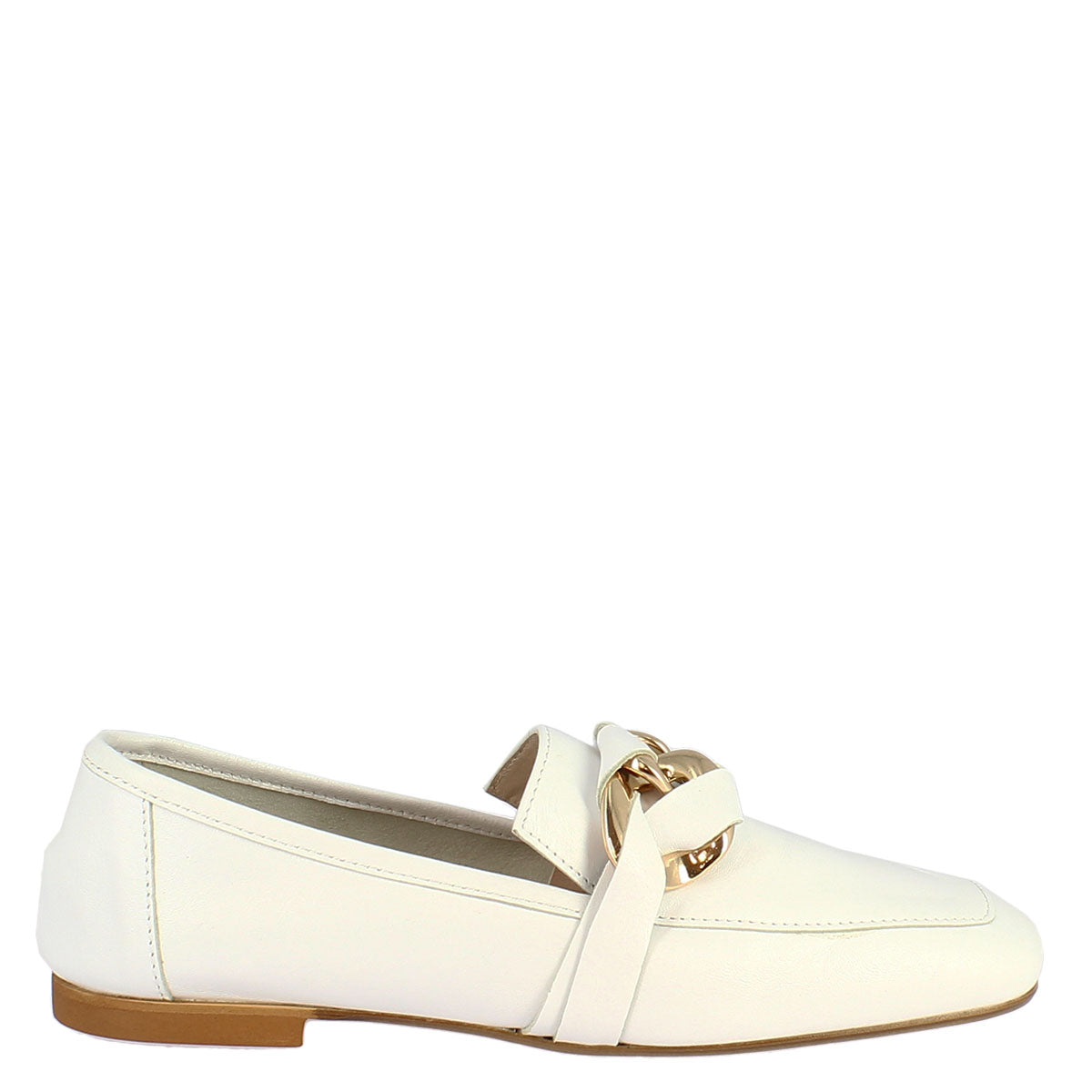 Women's Moccasin in White Calf Leather
