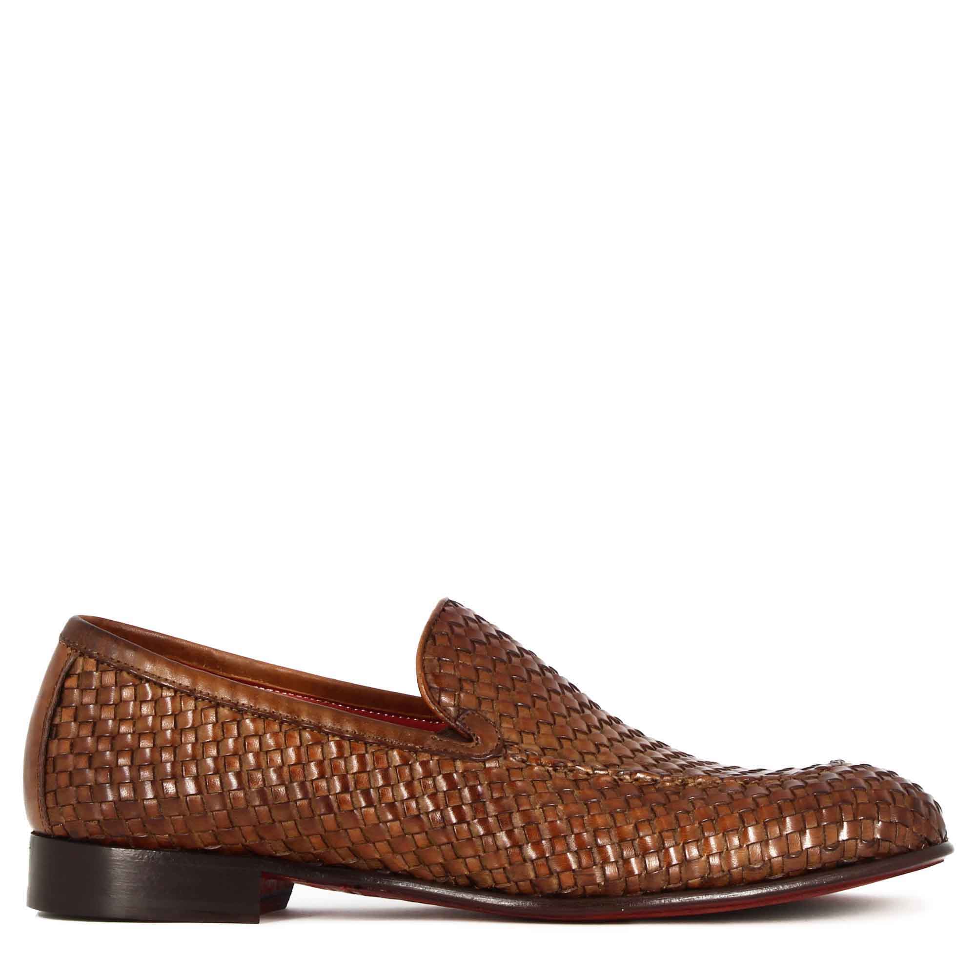 Woven Leather Loafers