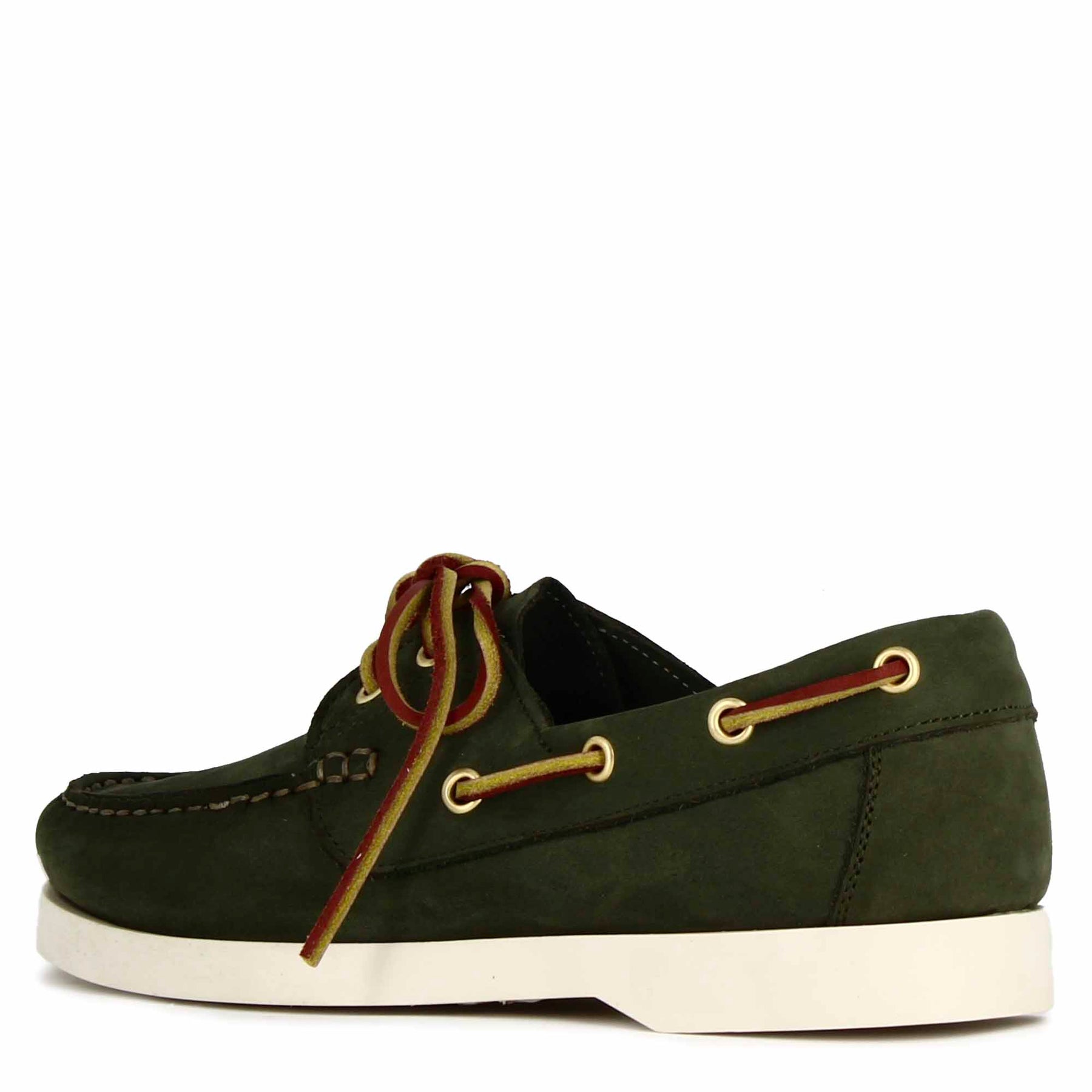 Women's Boat Moccasin in Green Suede
