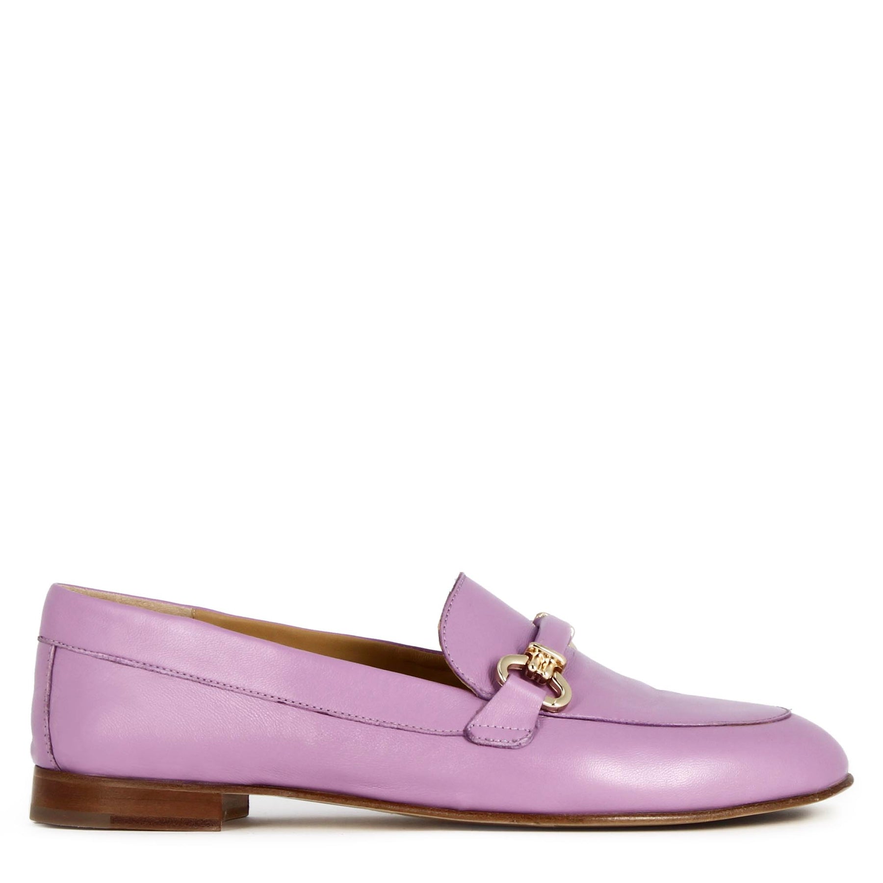Women's Moccasin in Purple Leather
