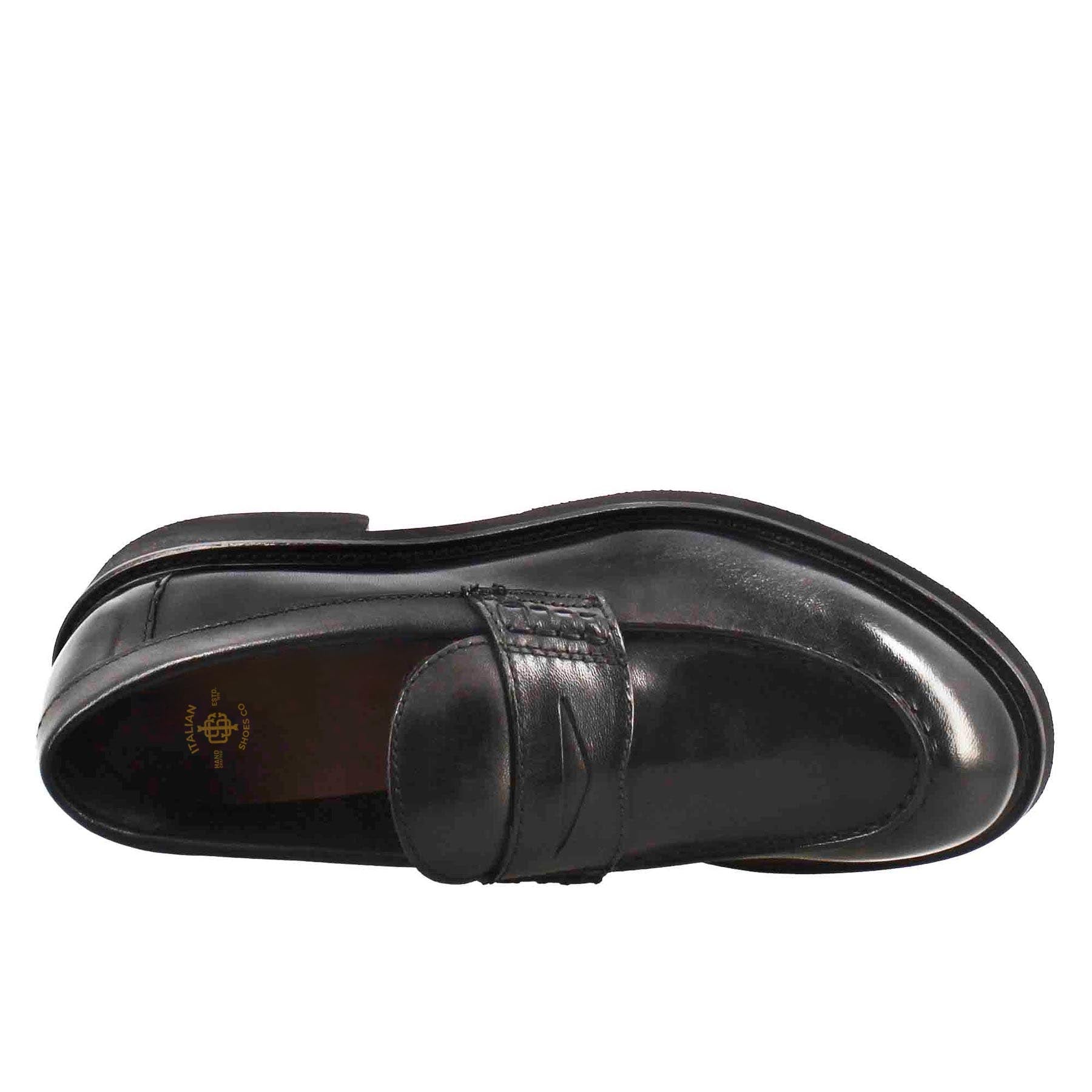 Black Washed Leather Women's Moccasin
