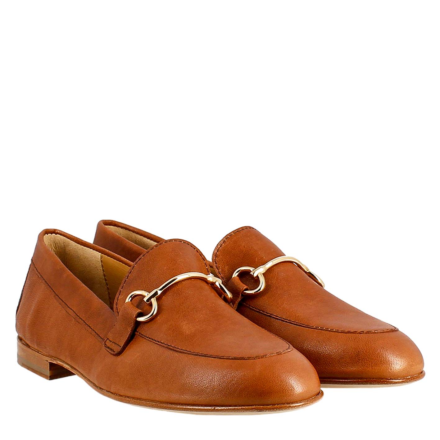 Women's Moccasin in Brown Leather