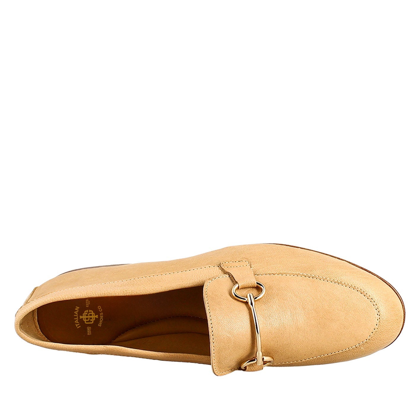 Women's Moccasin in Beige Leather
