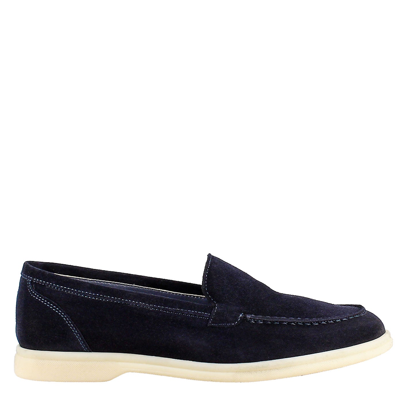 Women's flexible moccasin in dark blue suede leather