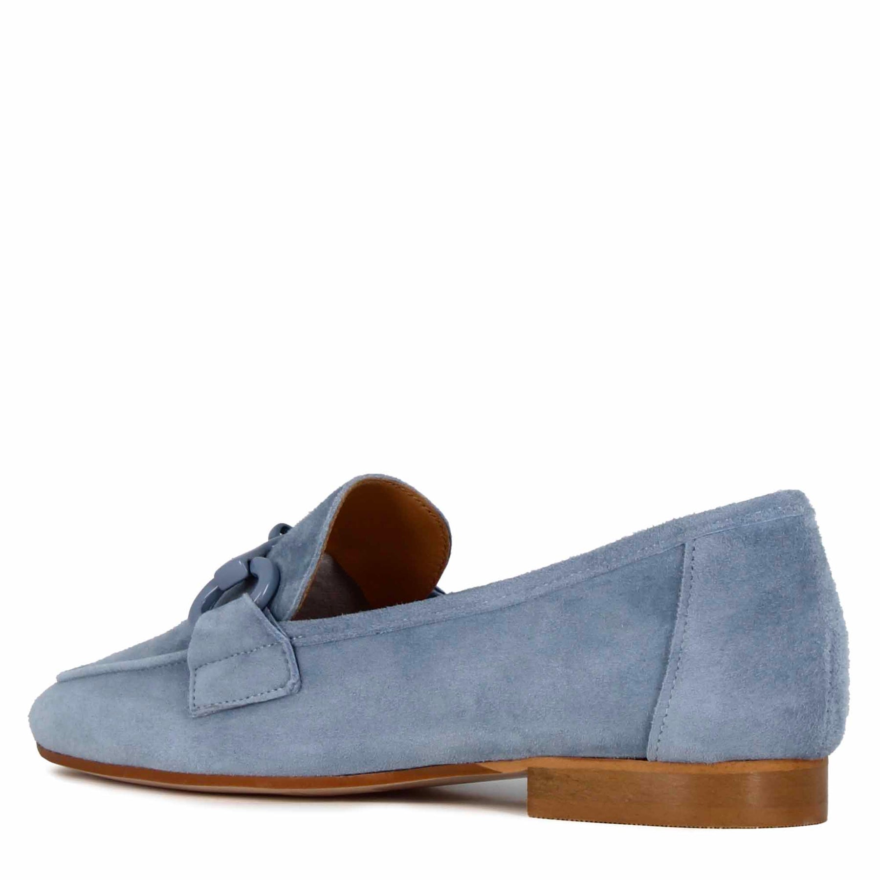 Women's Suede Moccasin With Turquoise Horsebit