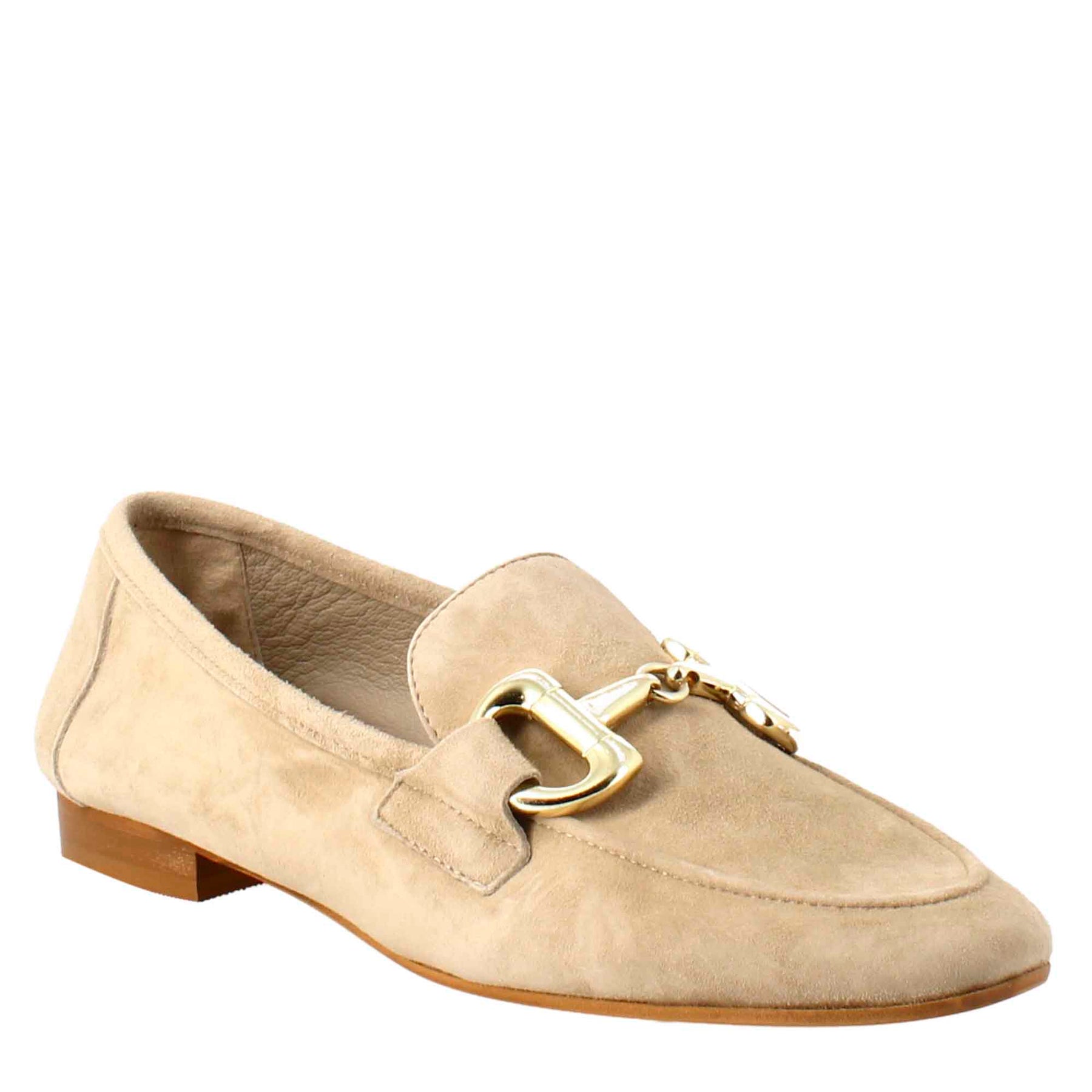 Women's Moccasin in Taupe Suede