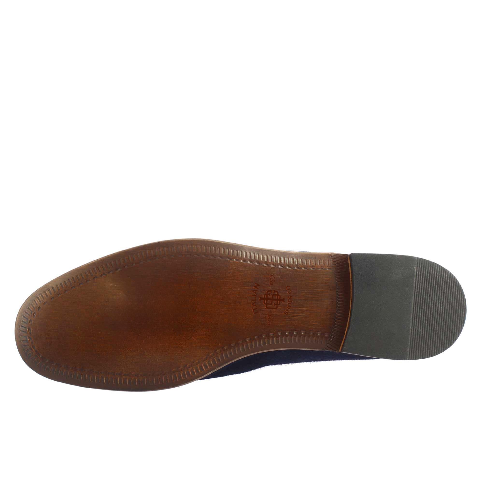 Blue Suede Pocket Style Loafers