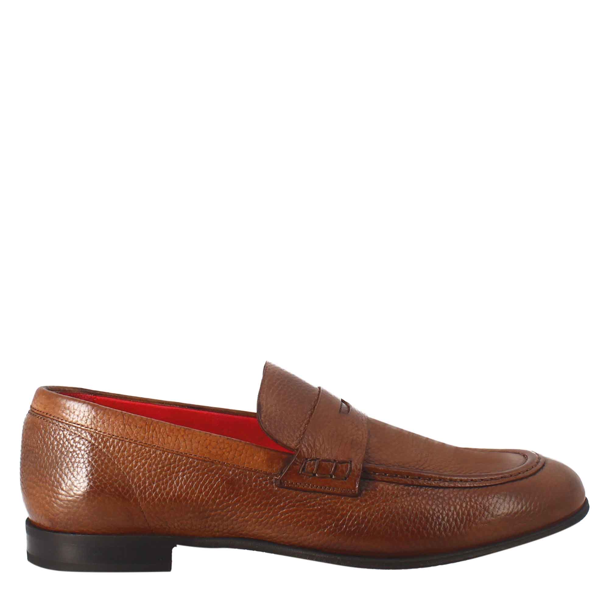 Men's Tan Moccasin in Leather