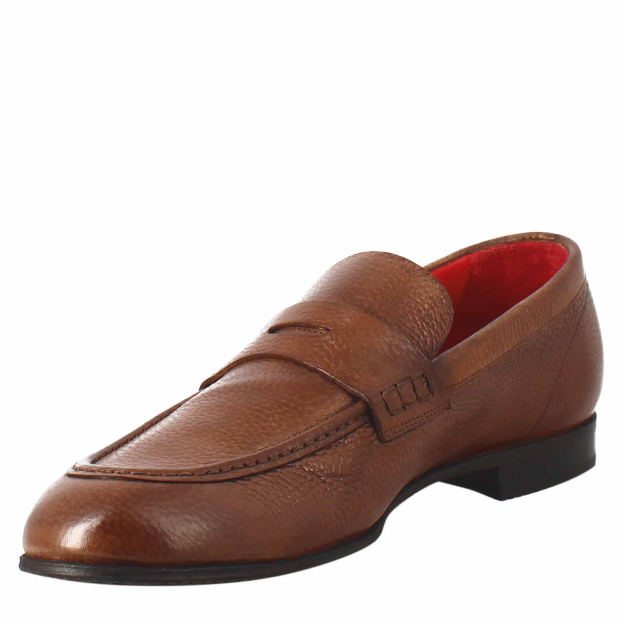 Men's Tan Moccasin in Leather