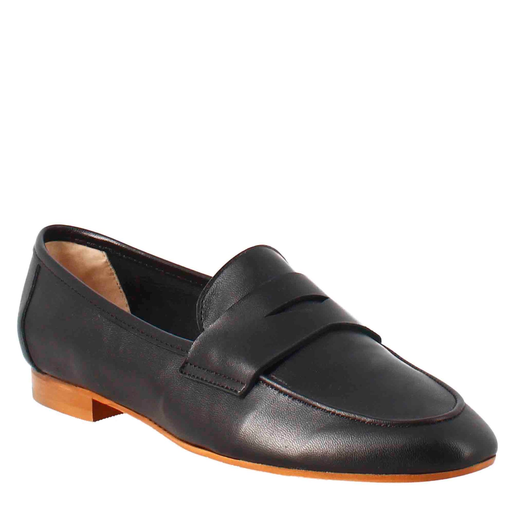 Black Leather Flexible Moccasin