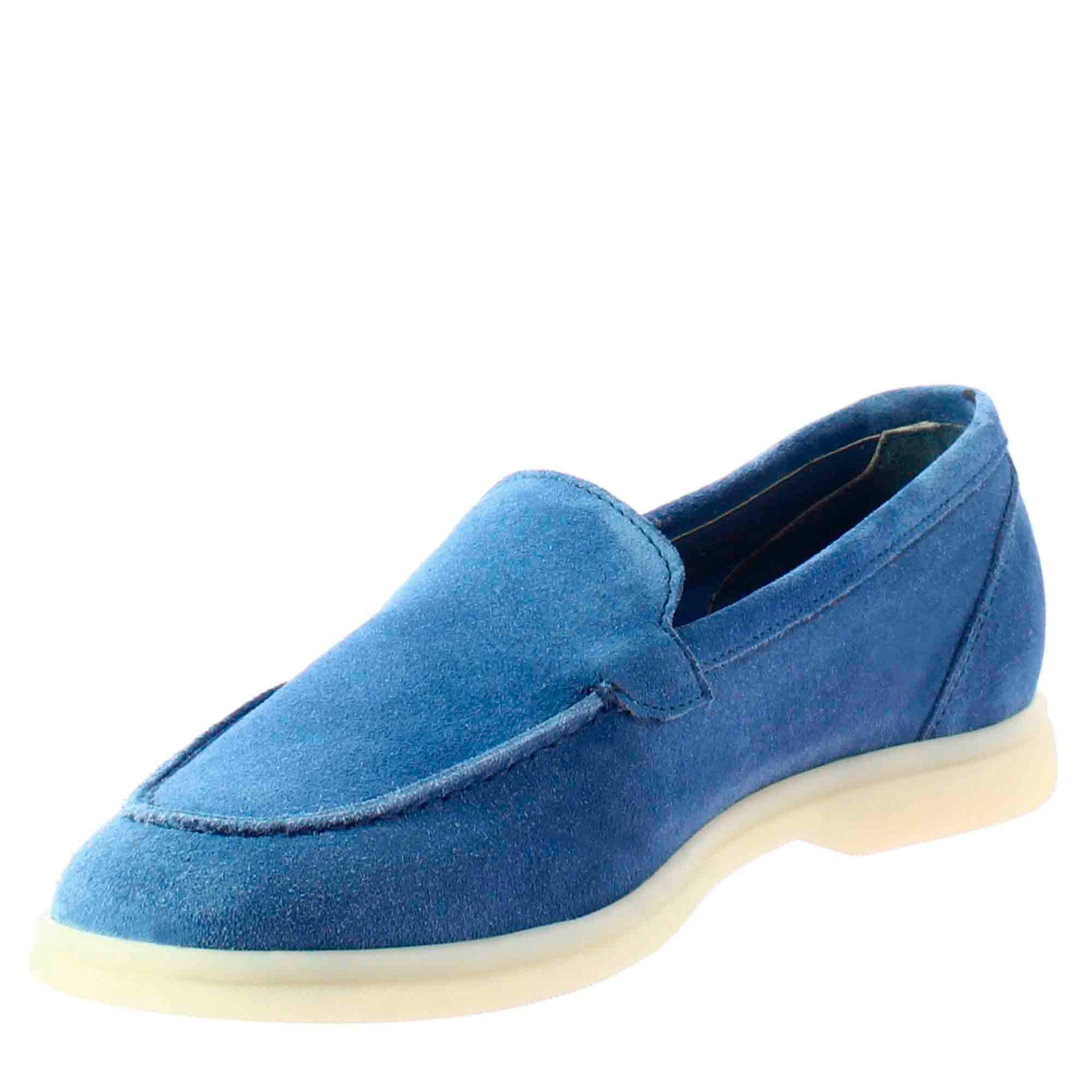 Light Blue Suede Flexible Women's Moccasin