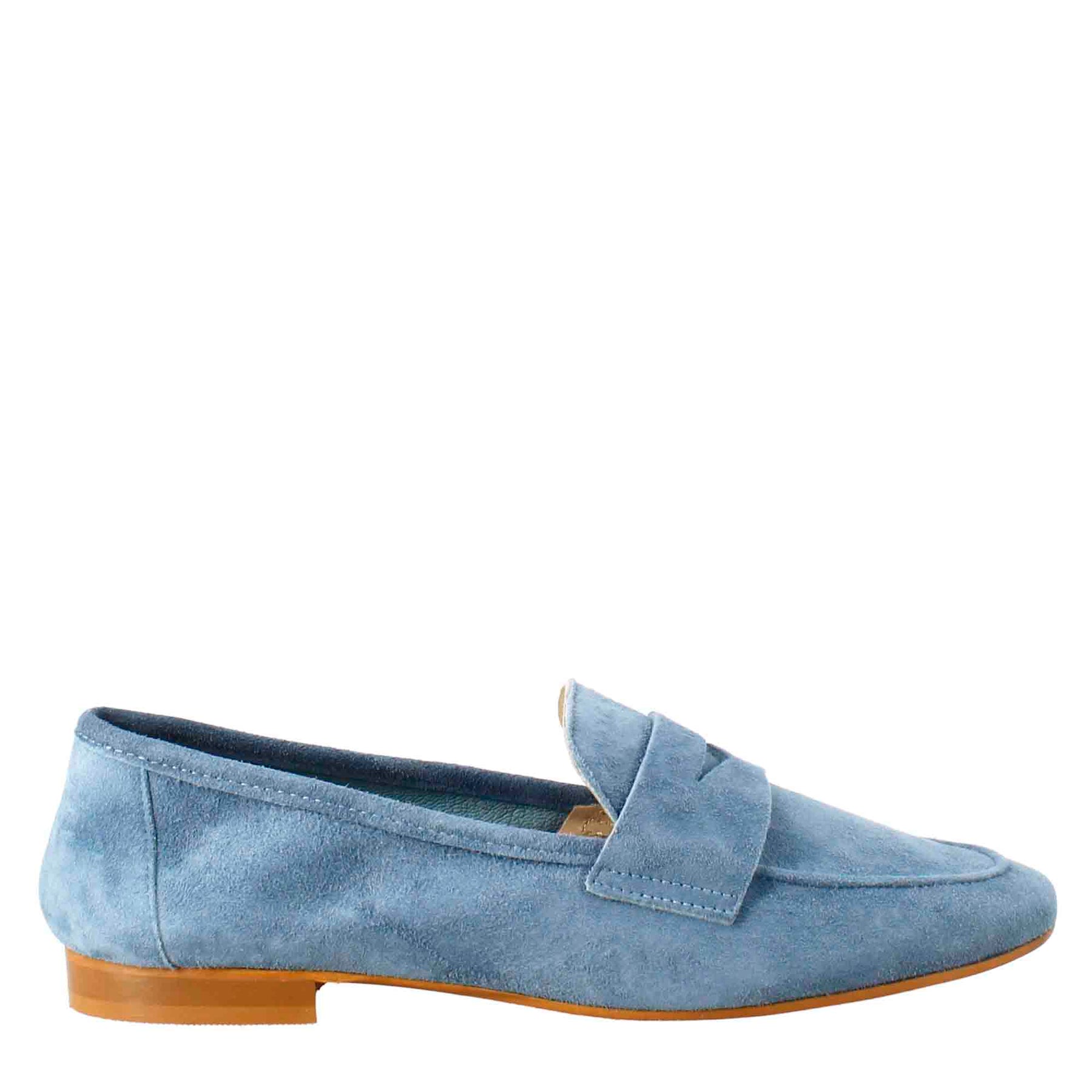 Light Blue Suede Women's Moccasin