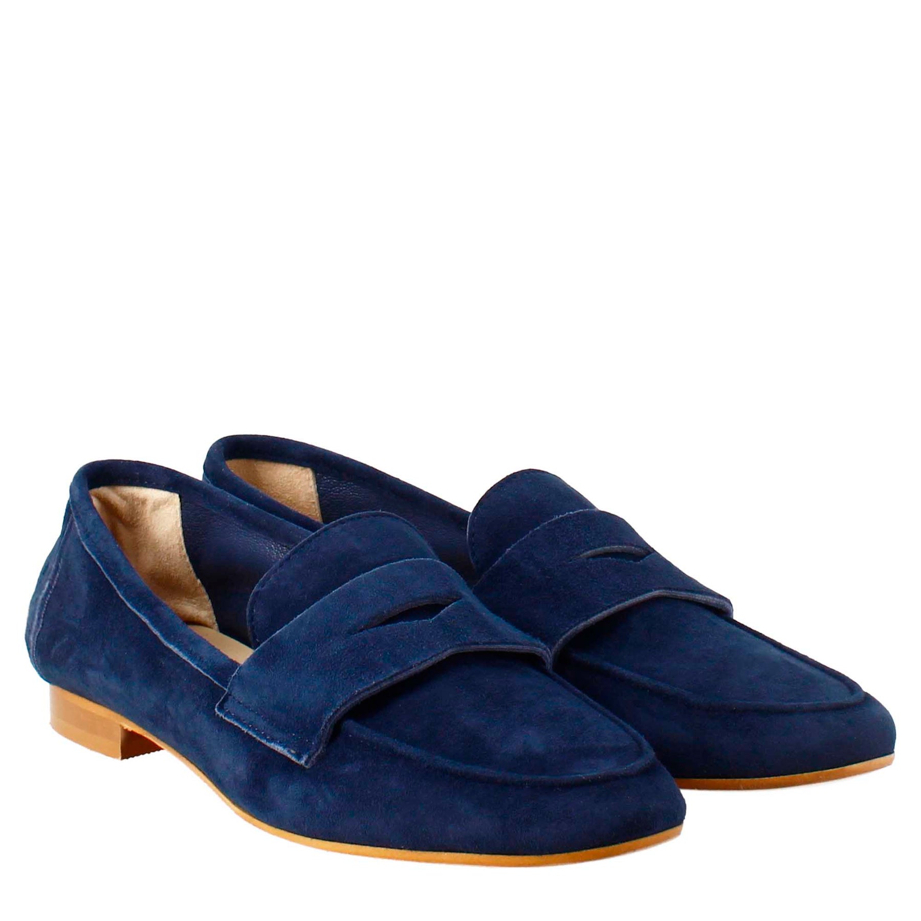 Dark Blue Suede Women's Moccasin