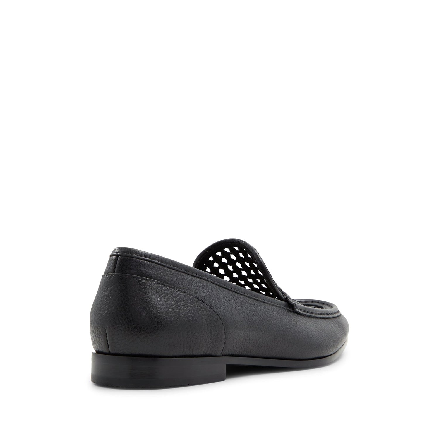 Black Leather Top Braided Loafers