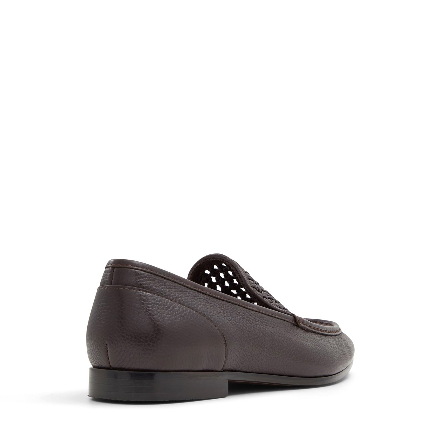 Brown Leather Top Braided Loafers