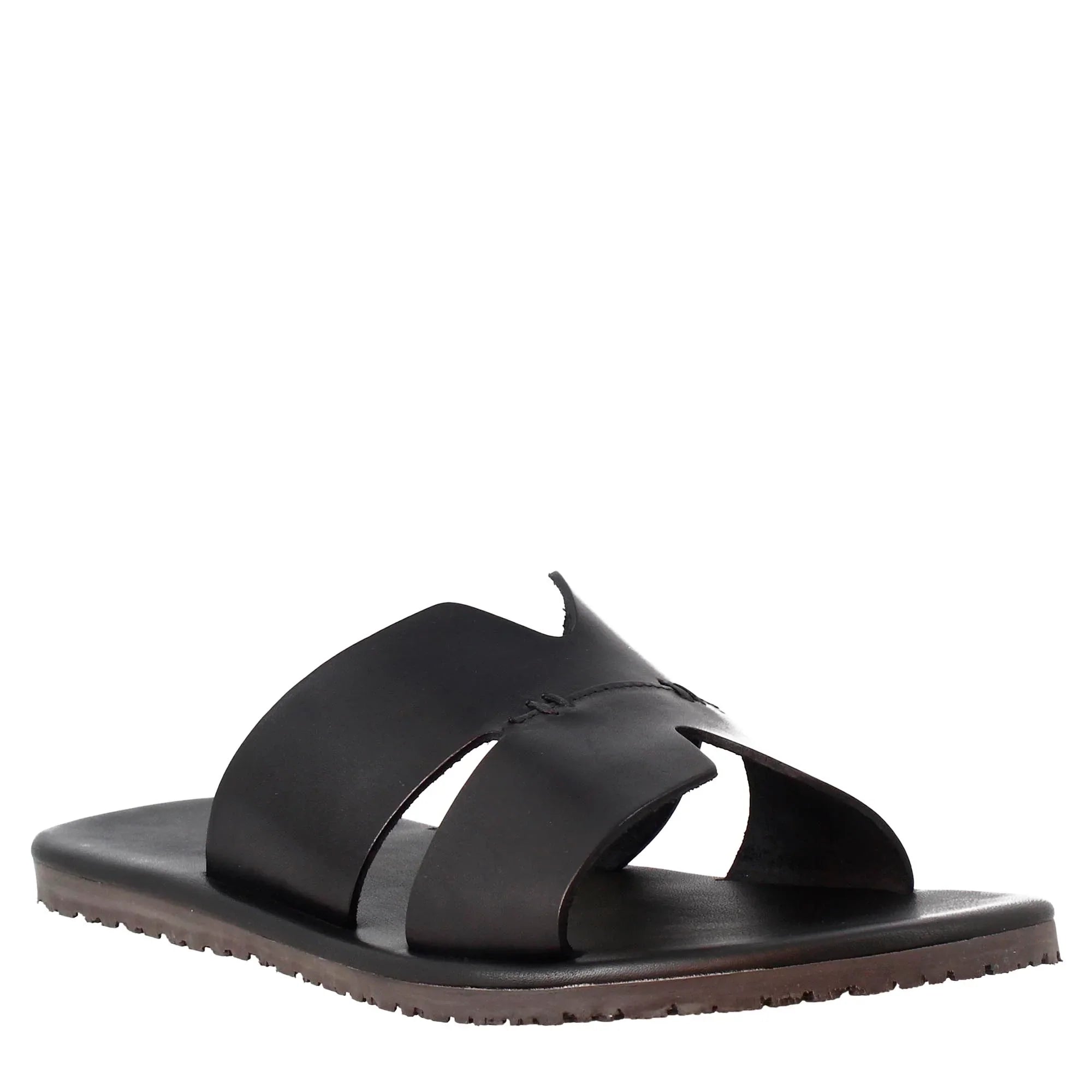 Black Leather Slip on