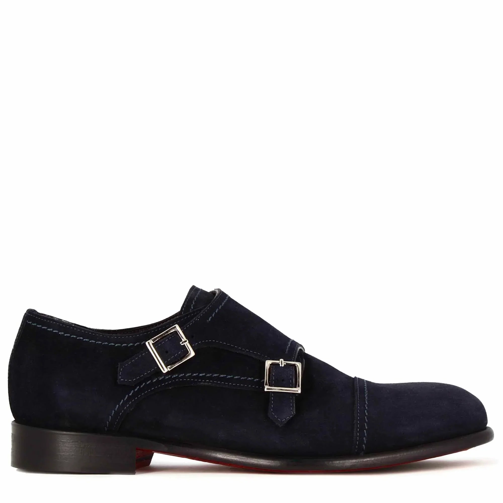 Suede Double Monk Strap Shoes
