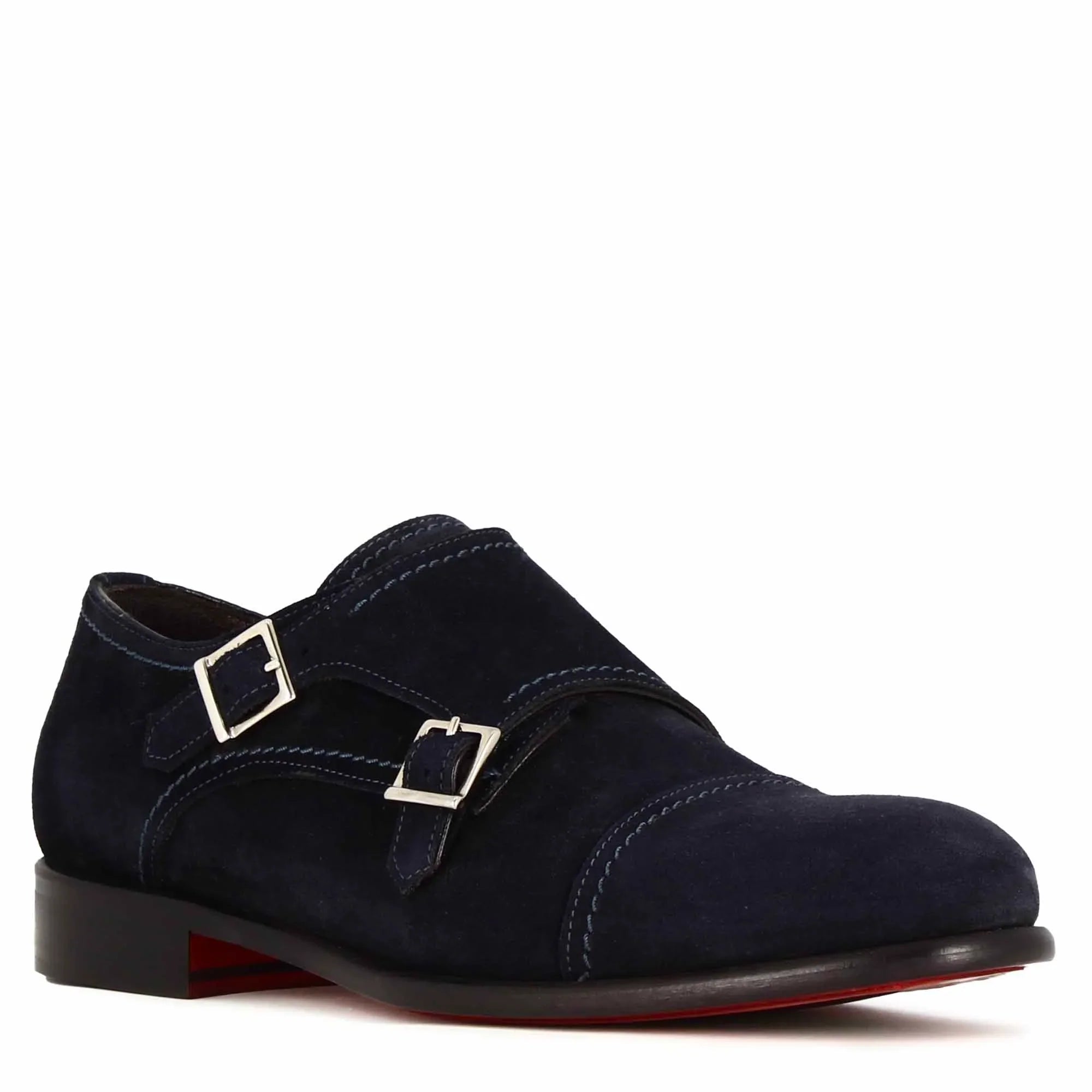Suede Double Monk Strap Shoes