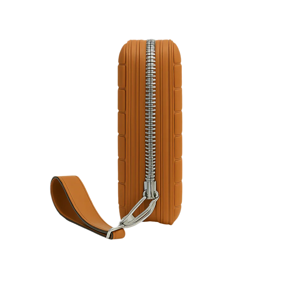 Croco Textured Around Zip Wallet