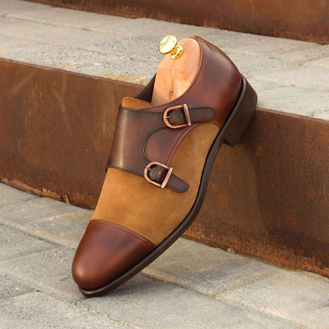 Polished Pair Double Monk Shoe