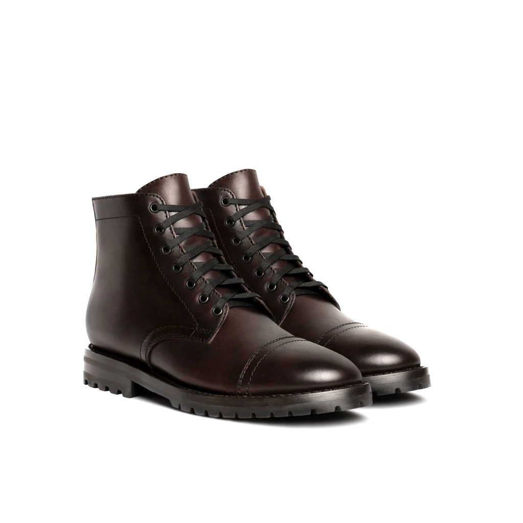 Polished Shiny Leather High Ankle Boots