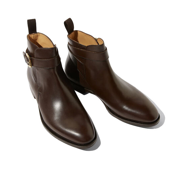 Classy Italian Leather Around Buckle Strap Boots