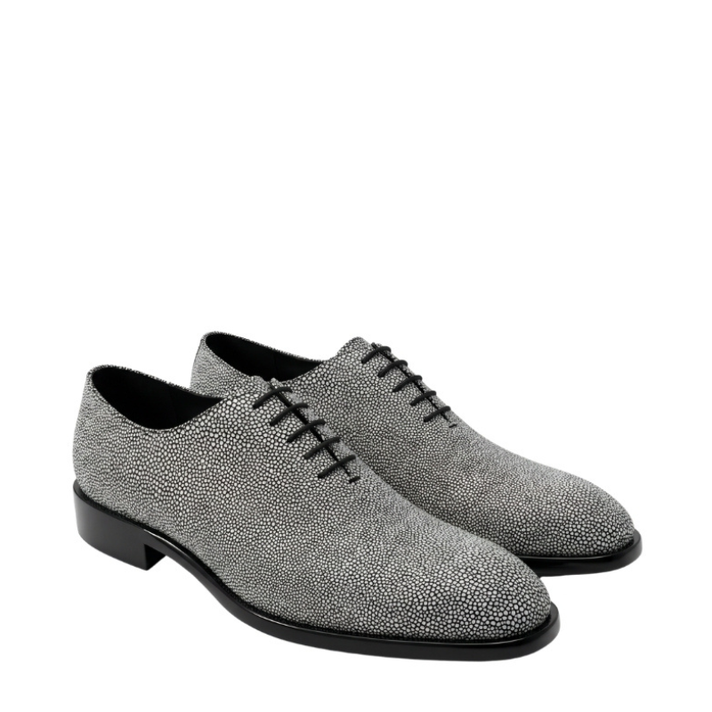 Italian Pebble Exotic Fish Skin Leather Luxe Derby