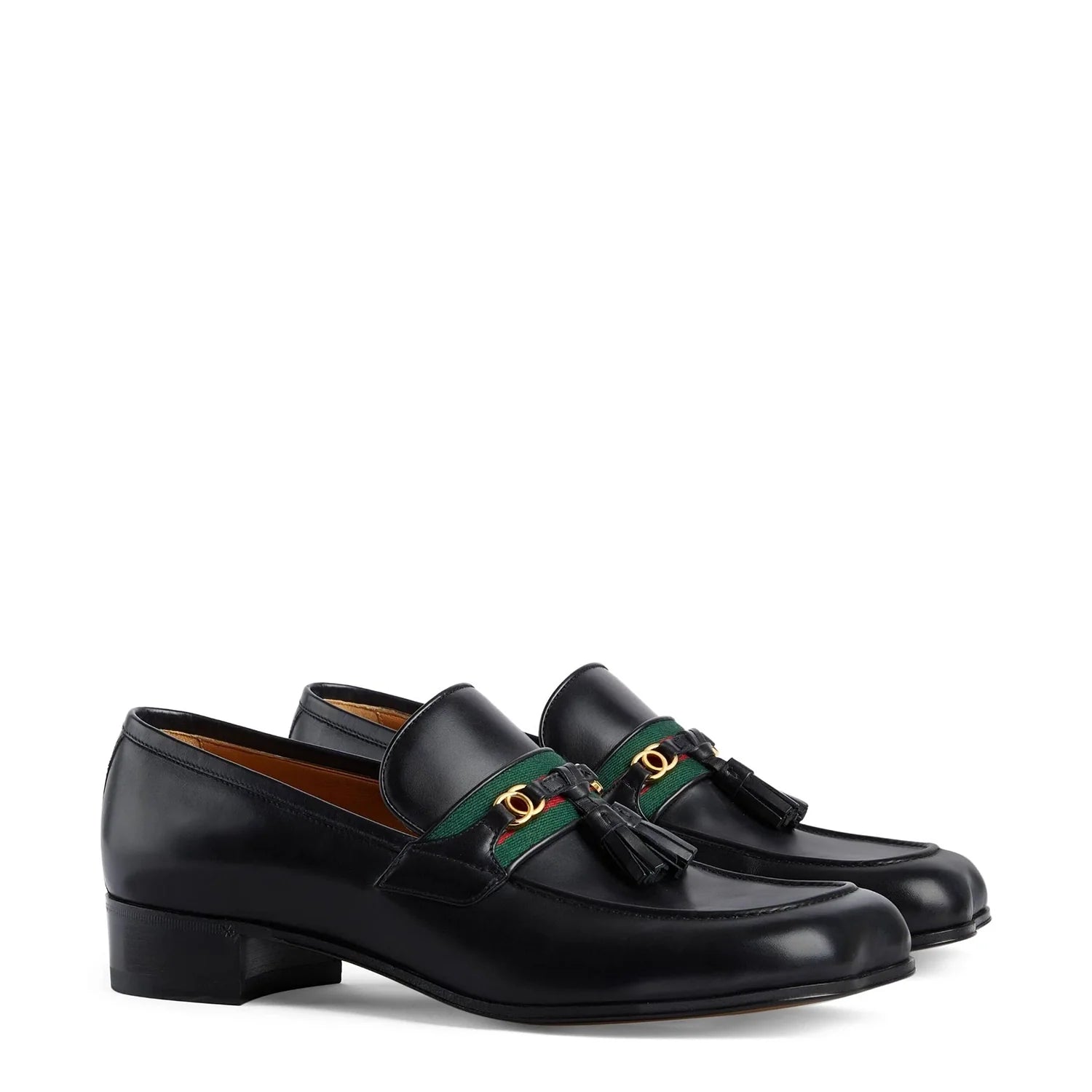 Leather Web Detailed Loafers