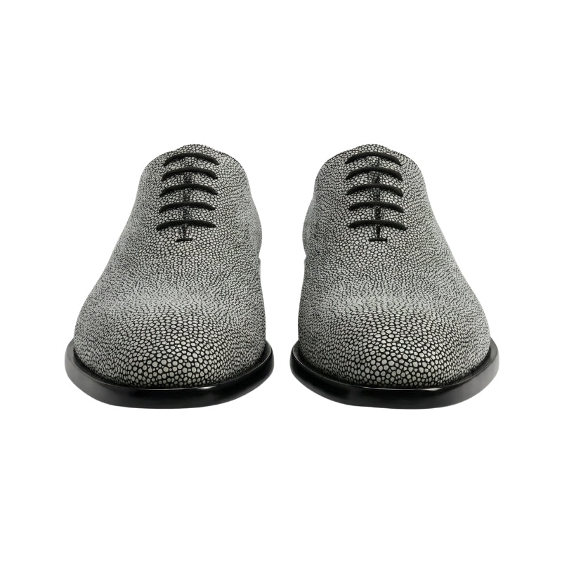 Italian Pebble Exotic Fish Skin Leather Luxe Derby
