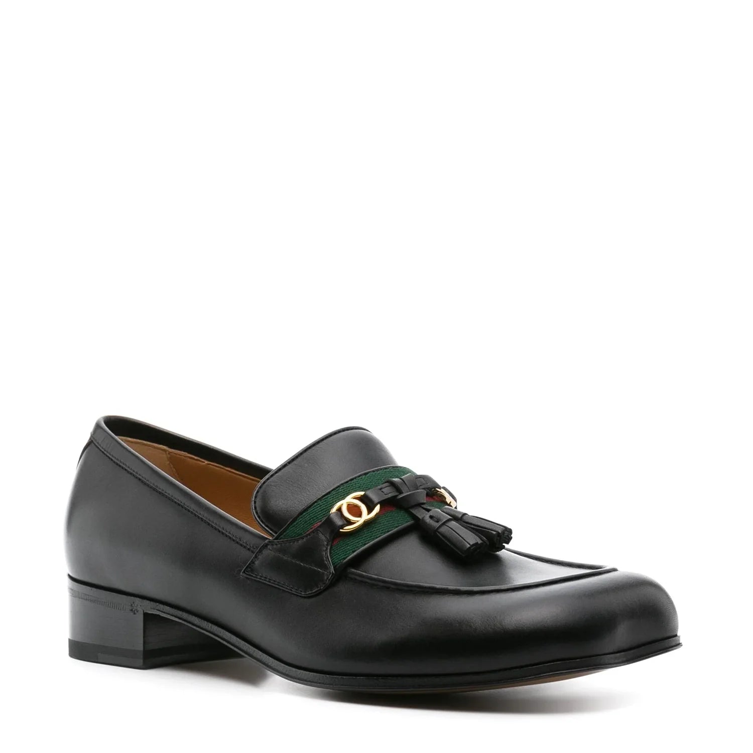 Leather Web Detailed Loafers