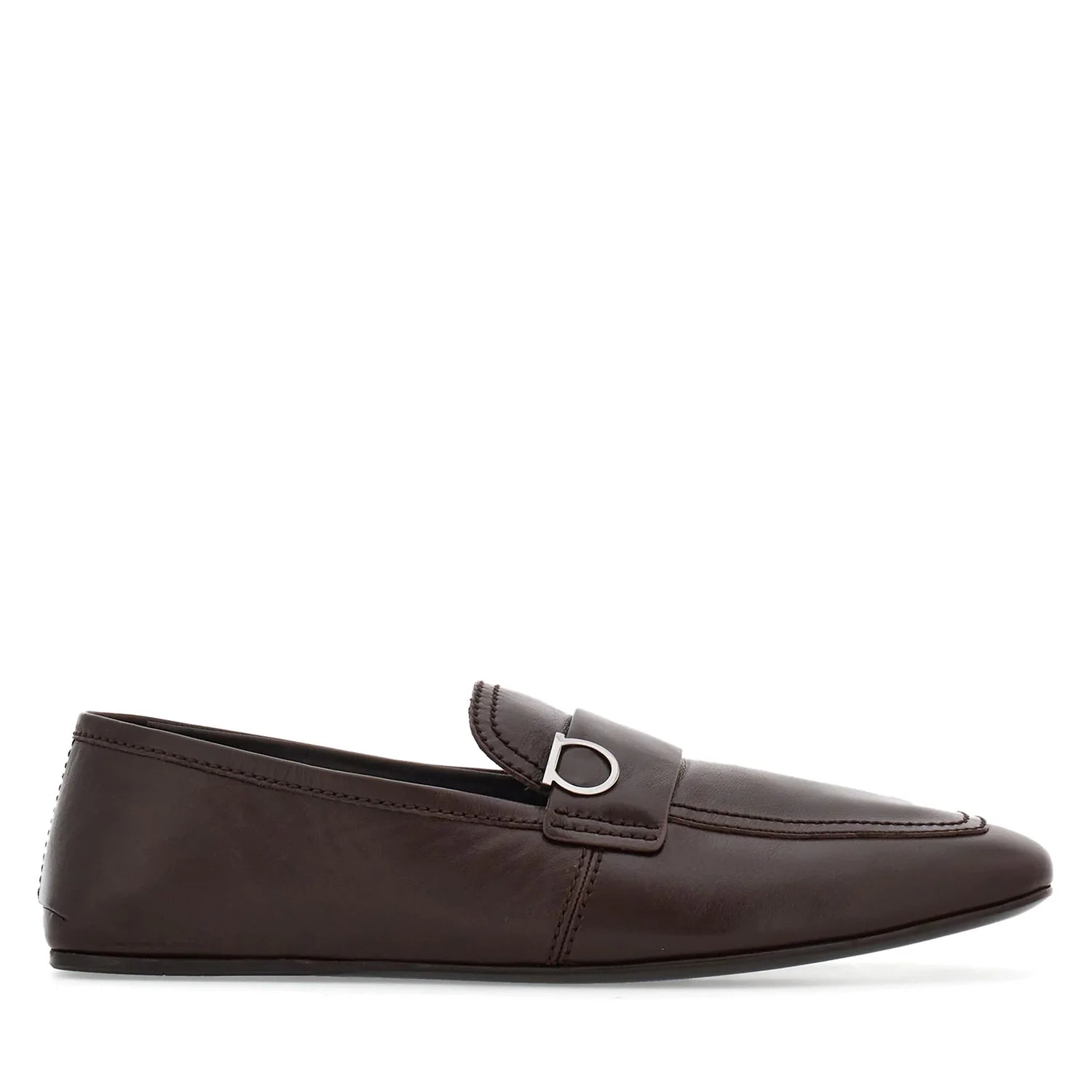Plaque Leather Loafers