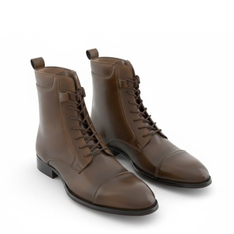 Cavalier Mocha Lace Up Dress Boots