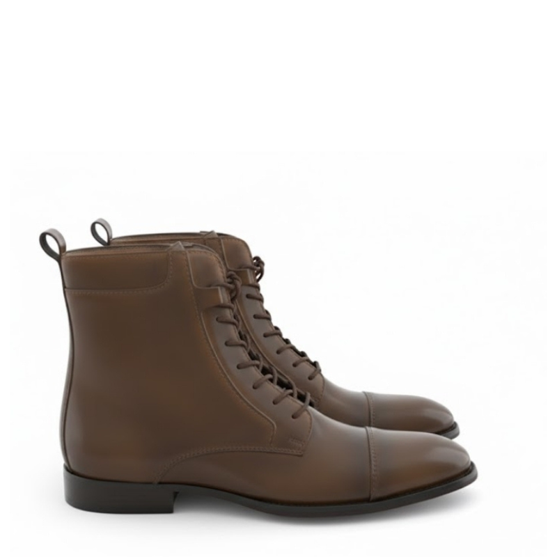Cavalier Mocha Lace Up Dress Boots