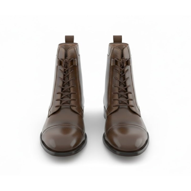 Cavalier Mocha Lace Up Dress Boots