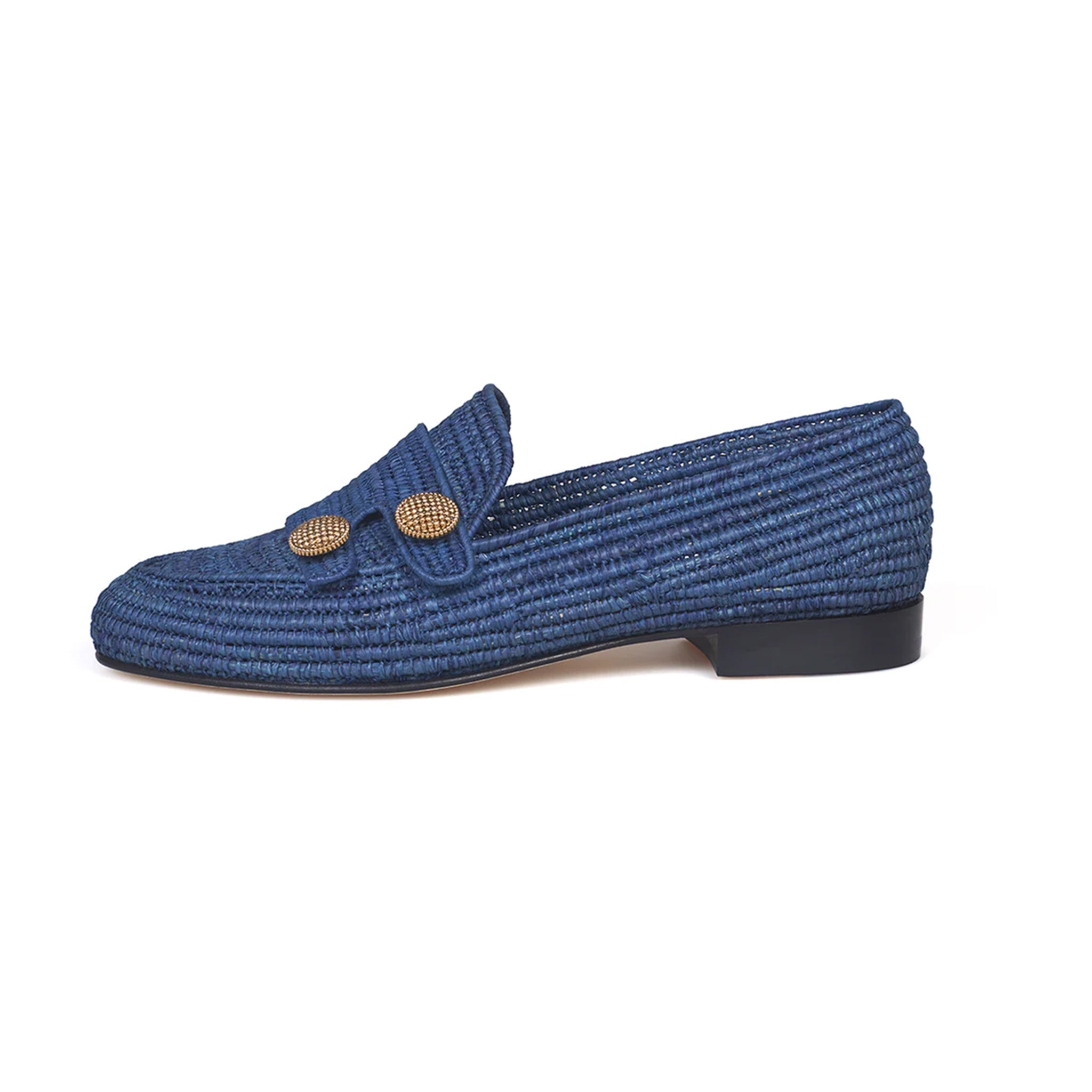 Navy Leather Handmade Loafers