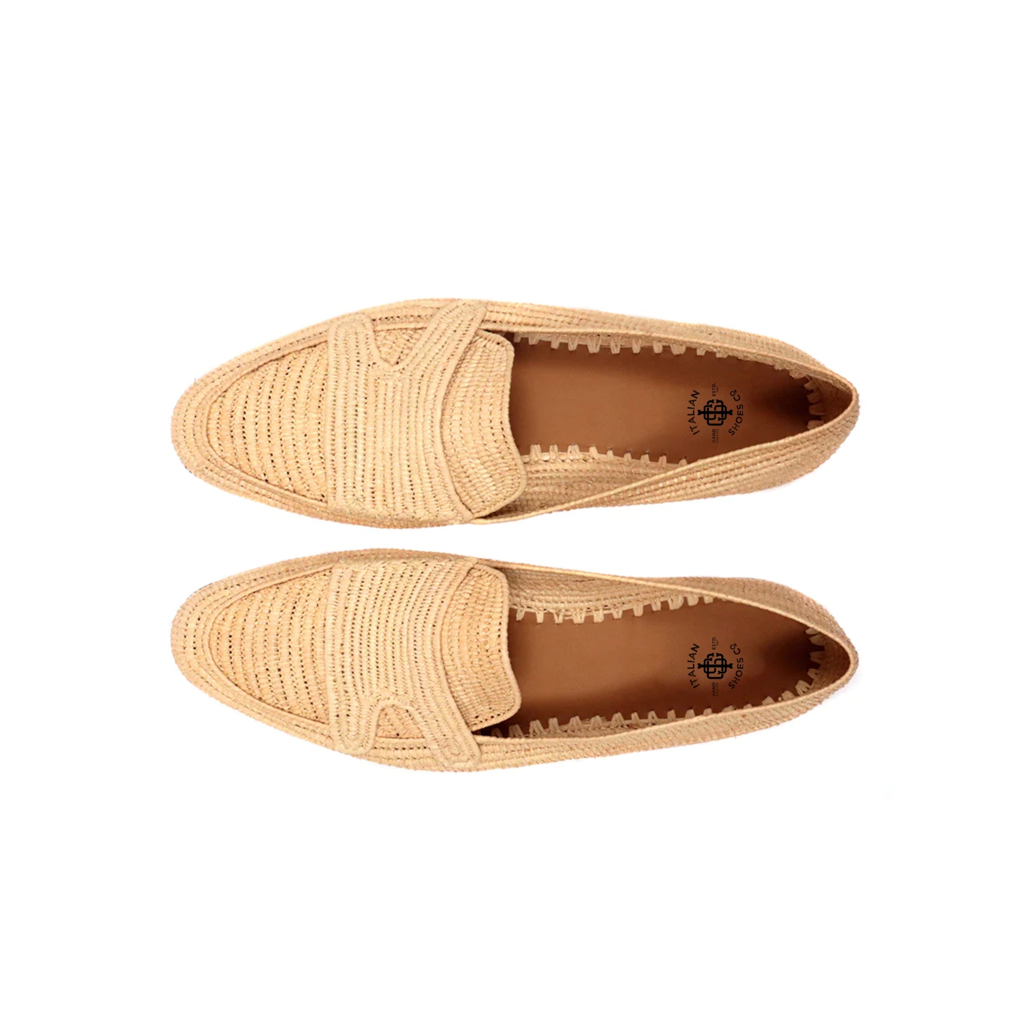 Raffia Pure Leather Loafers