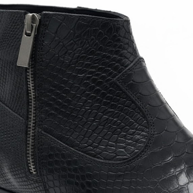 Obsidian Serpente Italian Zipper Boots