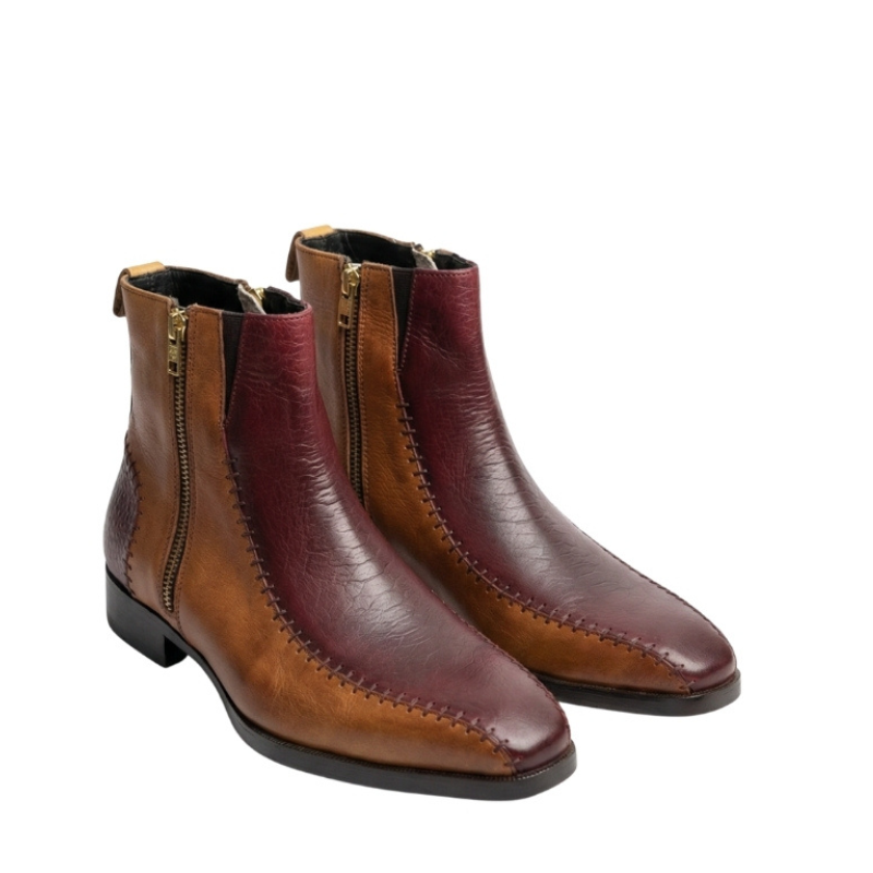 Vintage Ember Dual Tone Zipper Boots