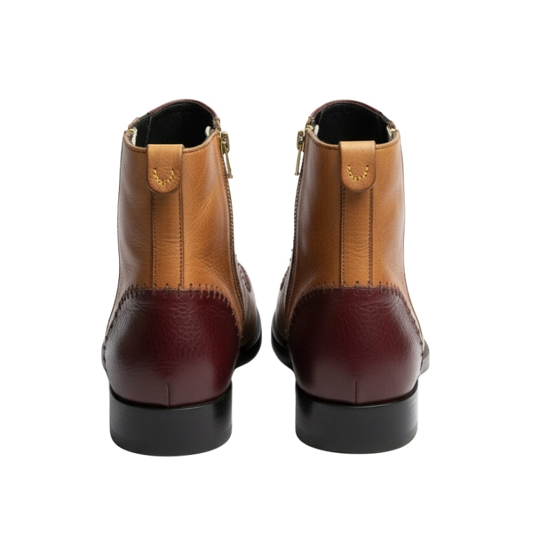 Vintage Ember Dual Tone Zipper Boots